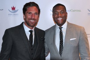 Henrik Lundqvist and the evening's MC, Kevin Weekes (Manley Photography)