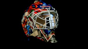 The mask designed by Henrik Lundqvist and Mario Batali.
