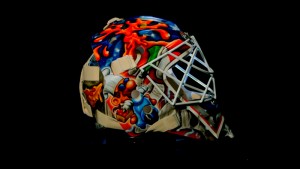 The mask designed by Henrik Lundqvist and Mario Batali.
