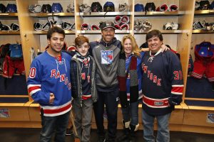 John and his family visit Henrik post a game in locker room at MSG!