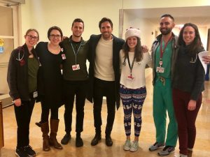 Henrik and Therese made their 4th annual Christmas morning visit to NewYork-Presbyterian Hospital to visit with patients and staff, distributing gifts and smiles.