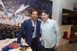 April 24, 2018: Young Ambassadors from the Henrik Lundqvist Foundation meet Henrik and Therese Lundqvist and talk about the various service projects they completed during the year.