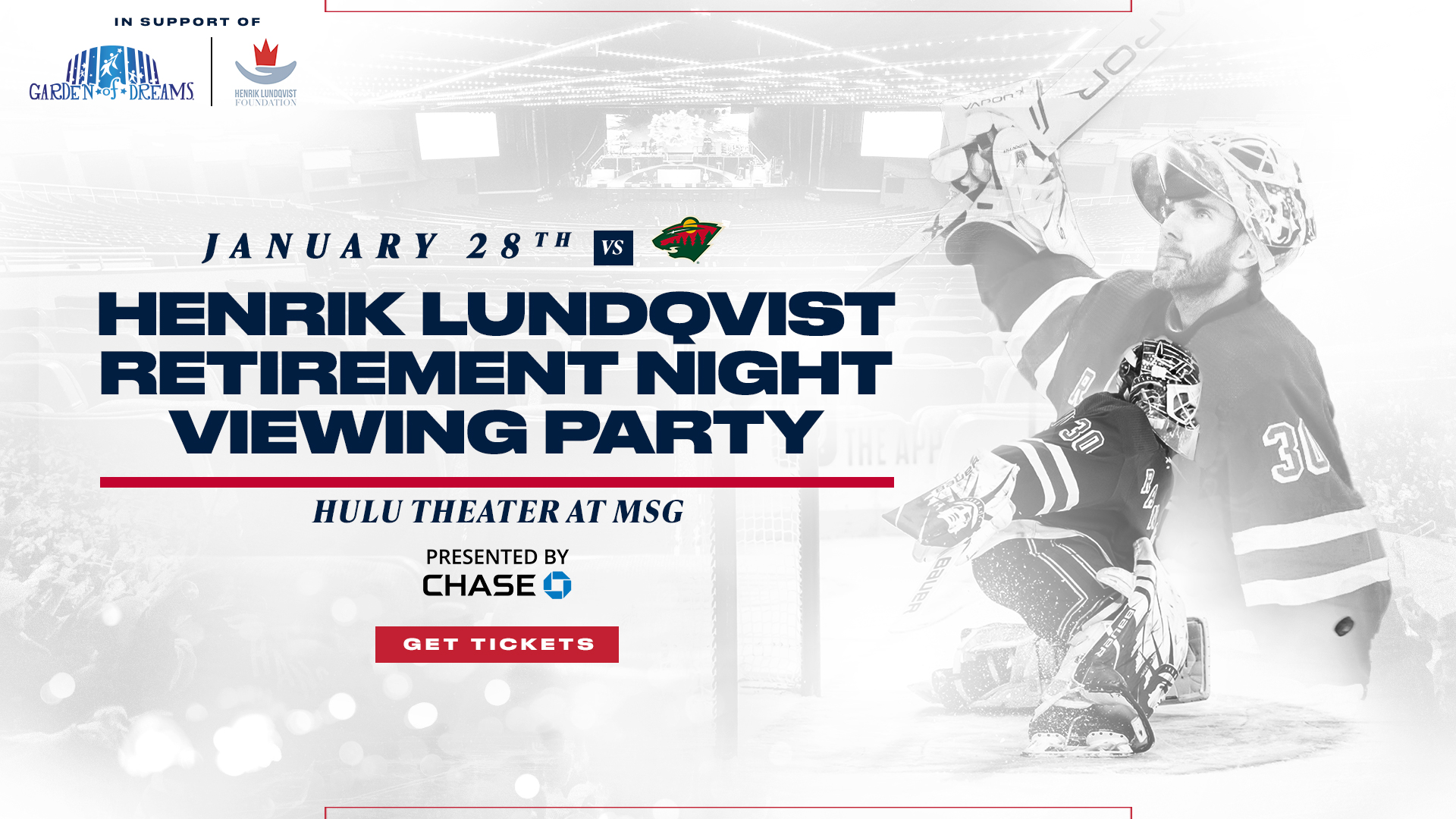 Henrik Lundquvist Retirement Night Viewing Party