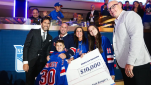 A special surprise for the Baughman family from the NYR. The family was gifted, $10,000, on behalf of Chase and the New York Rangers and Henrik also surprised them and had a signed new jersey for them. The whole family was also able to meet Mika Zibanejad following the game as well. 